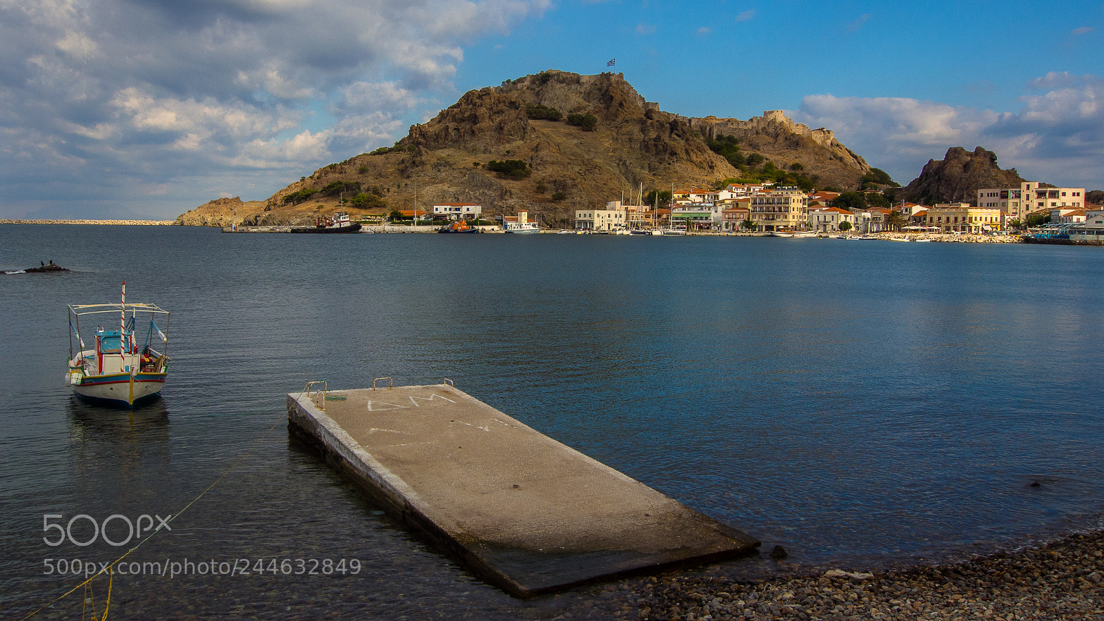 Olympus OM-D E-M5 sample photo. Myrina harbour (lemnos- greece) photography