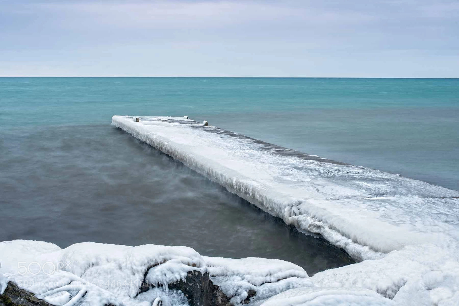Sony a7 II sample photo. Ice covered grimsby pier- photography