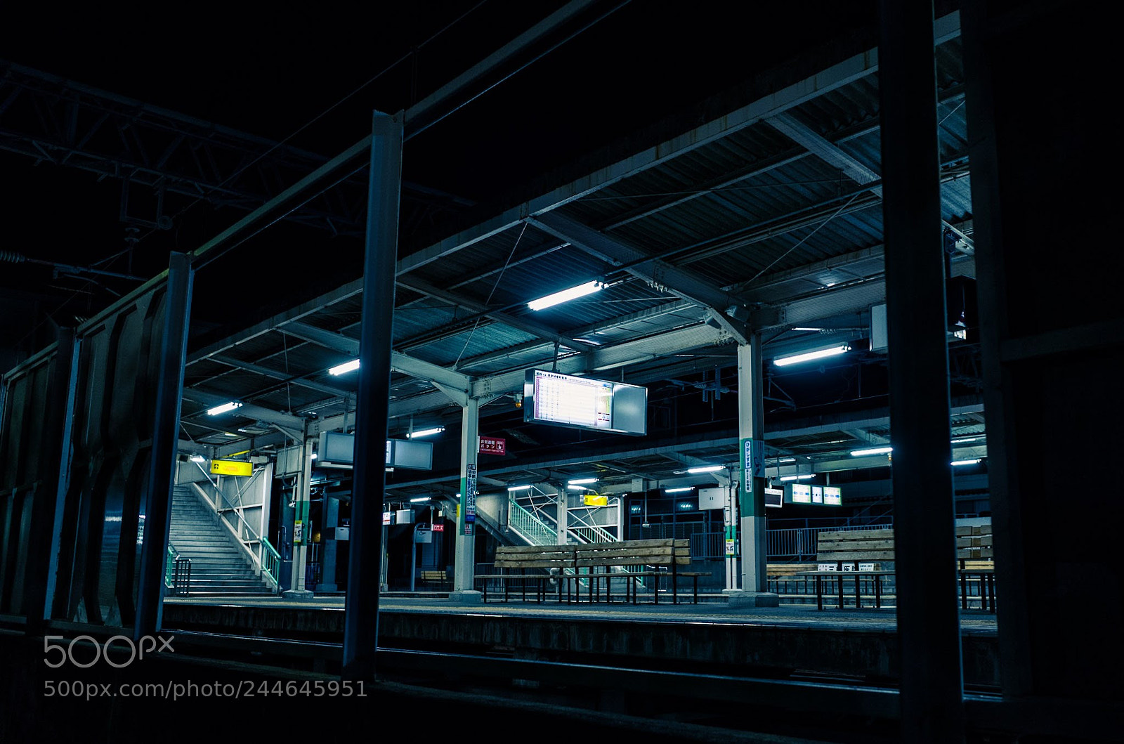 Ricoh GR II sample photo. A station at night photography