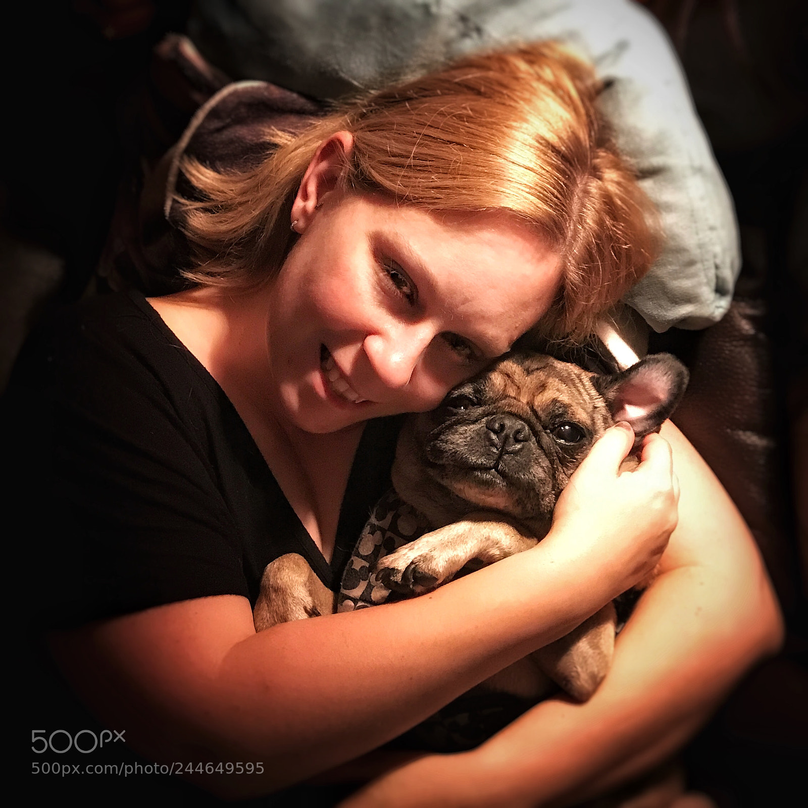 Apple iPhone 7 Plus sample photo. Holding the sleepy puggy photography