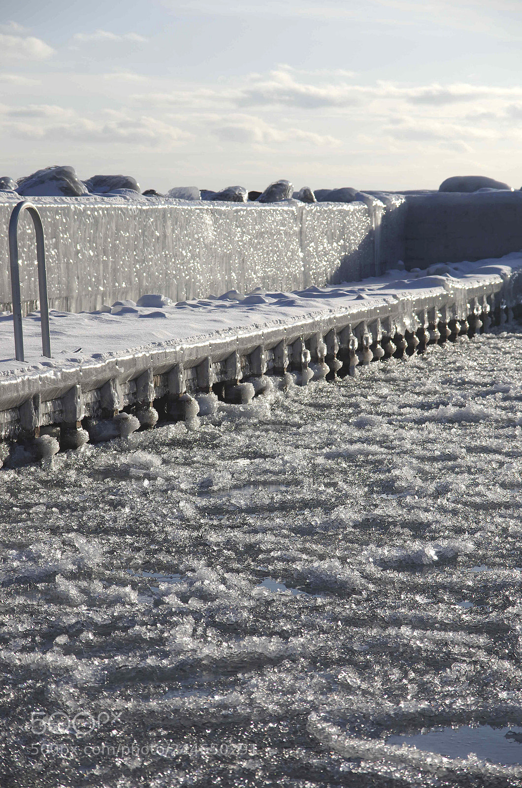 Pentax K-5 II sample photo. Frozen boat ramp photography
