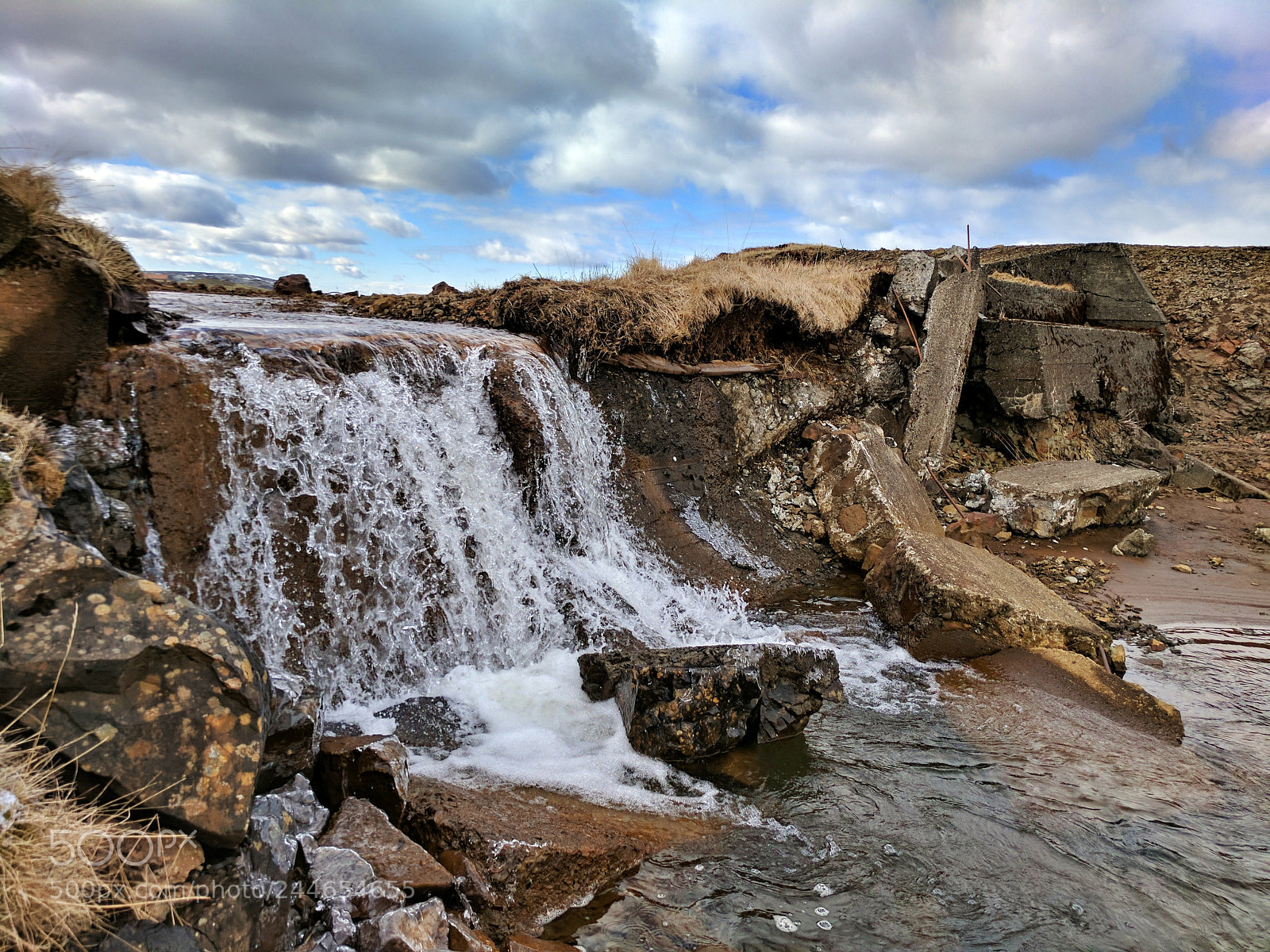 Google Pixel sample photo. Lonely waterfall photography