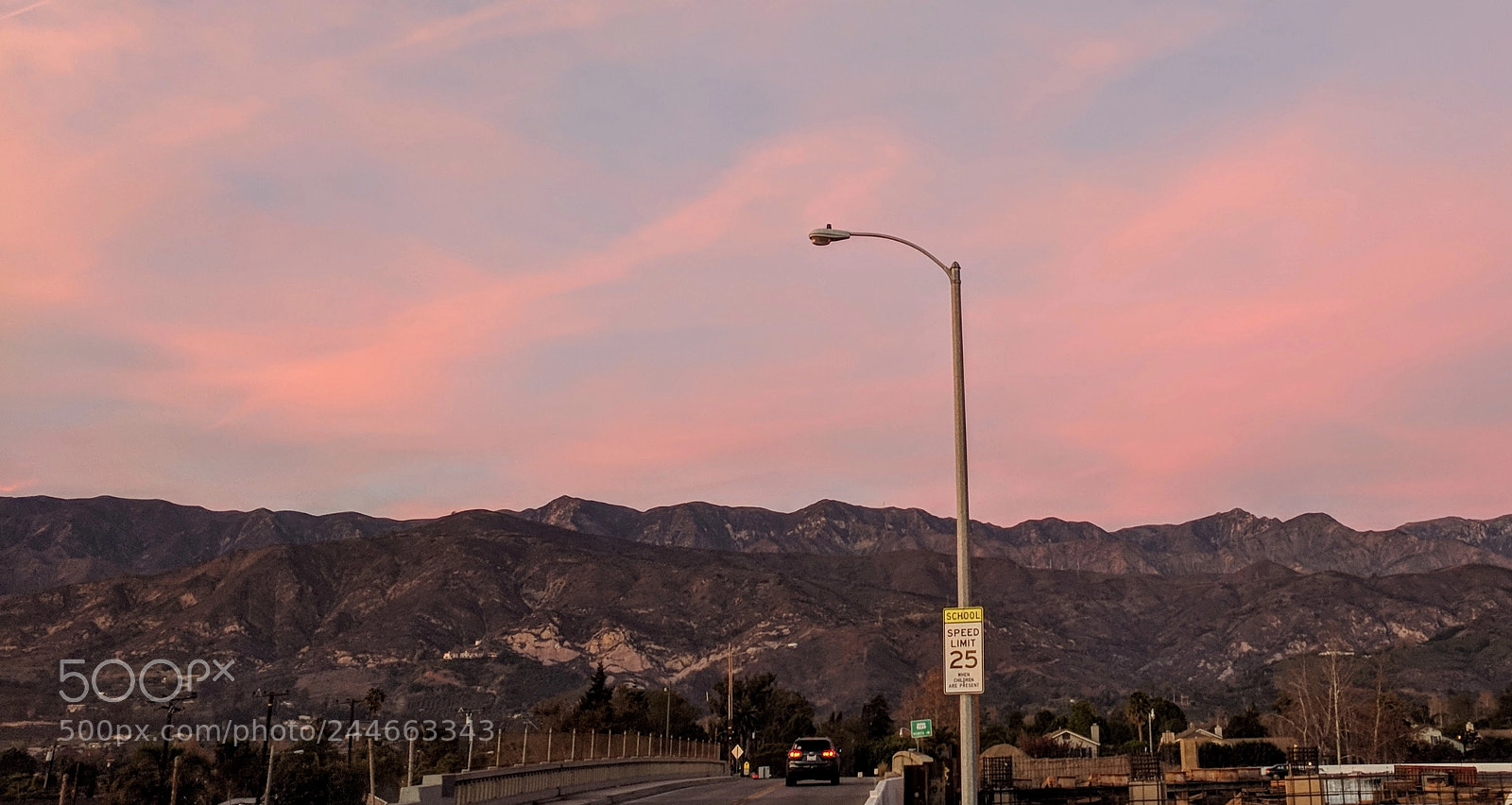Google Pixel sample photo. Pink sky photography