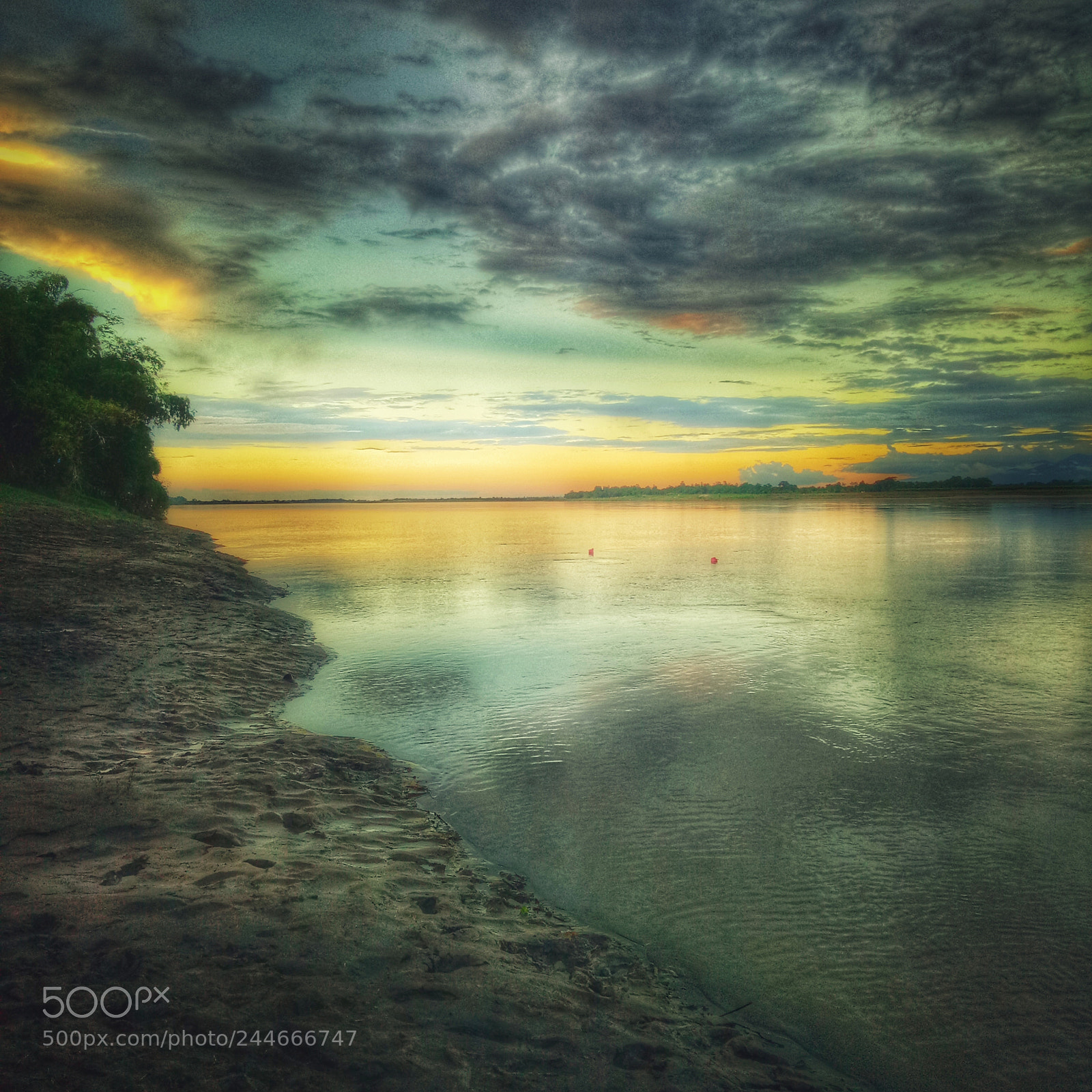OPPO A1601 sample photo. Sunset at the river photography