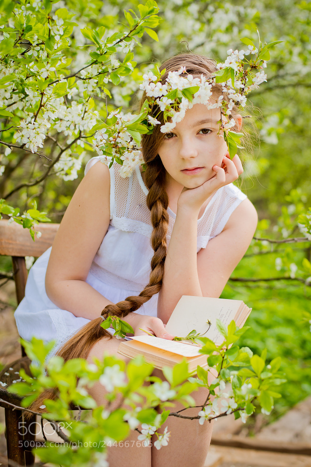 Nikon D800 sample photo. Girl flowered garden cherry photography