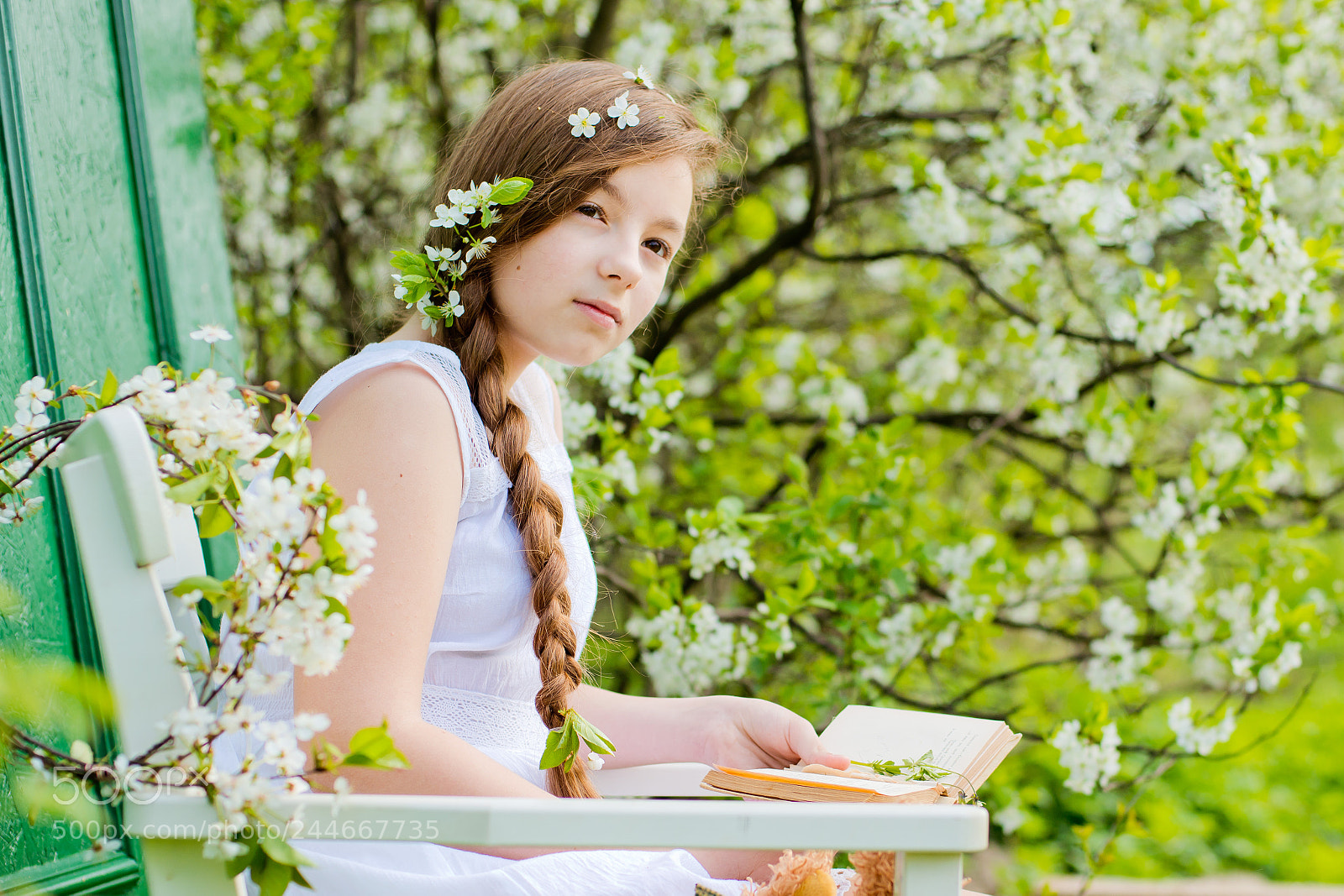 Nikon D800 sample photo. Girl flowered garden cherry photography