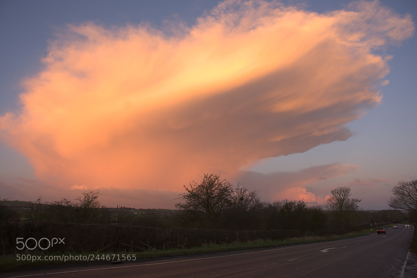 Nikon D7200 sample photo. A51,staffordshire,01 february,2018,spectacular orange cloud photography