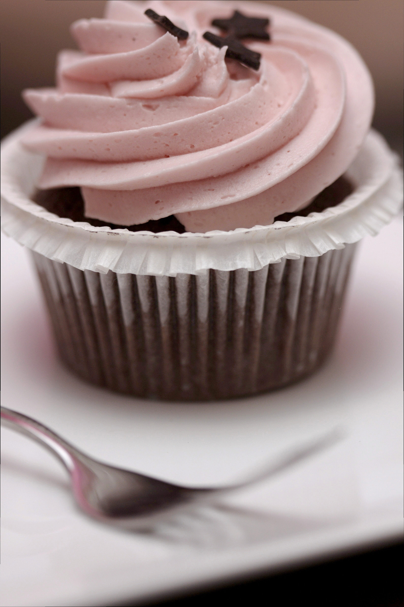 Canon EOS 500D (EOS Rebel T1i / EOS Kiss X3) + Canon EF 100mm F2.8 Macro USM sample photo. Cupcake in pink photography