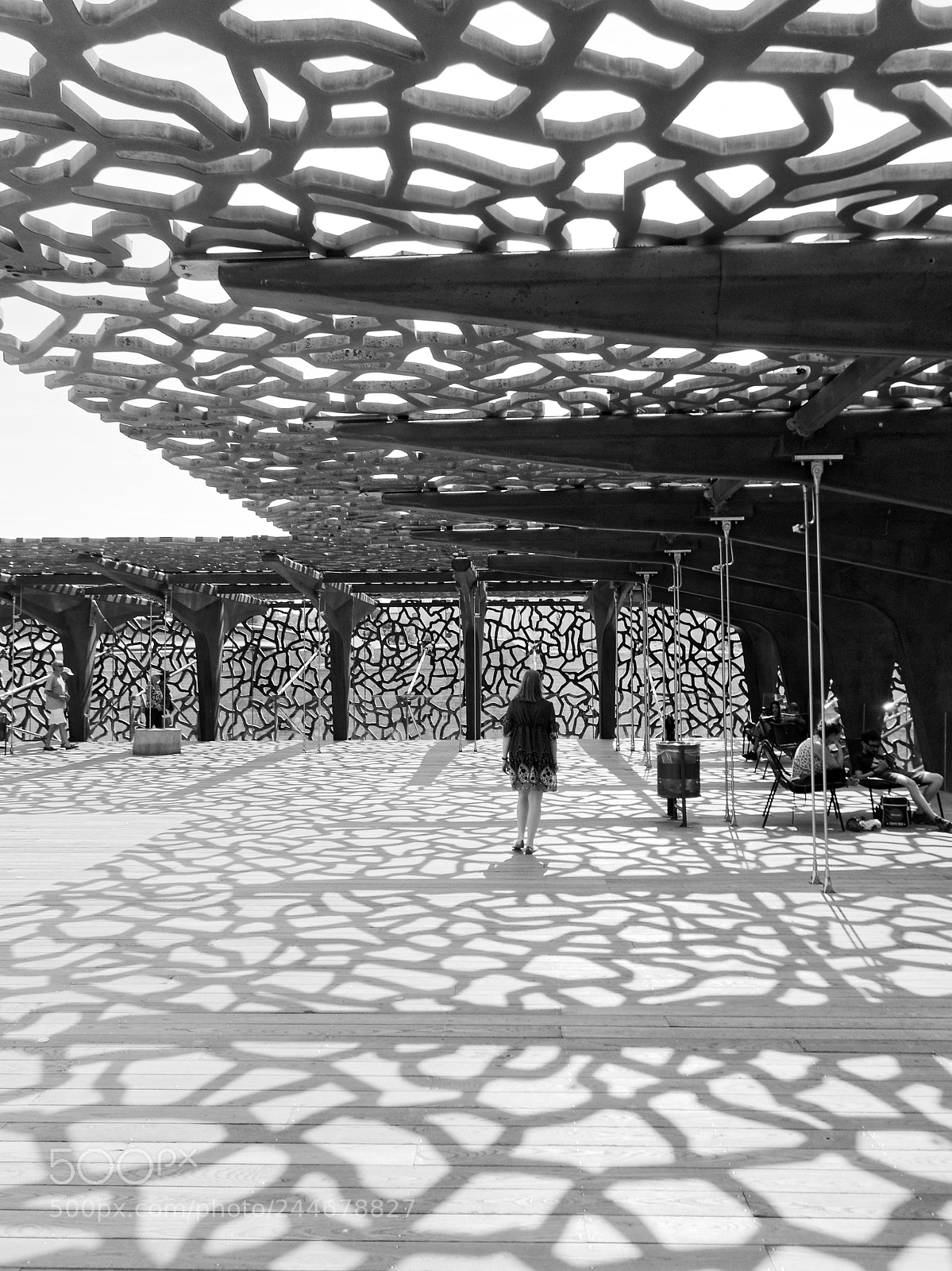 Olympus PEN E-PL3 sample photo. Mucem roof. photography