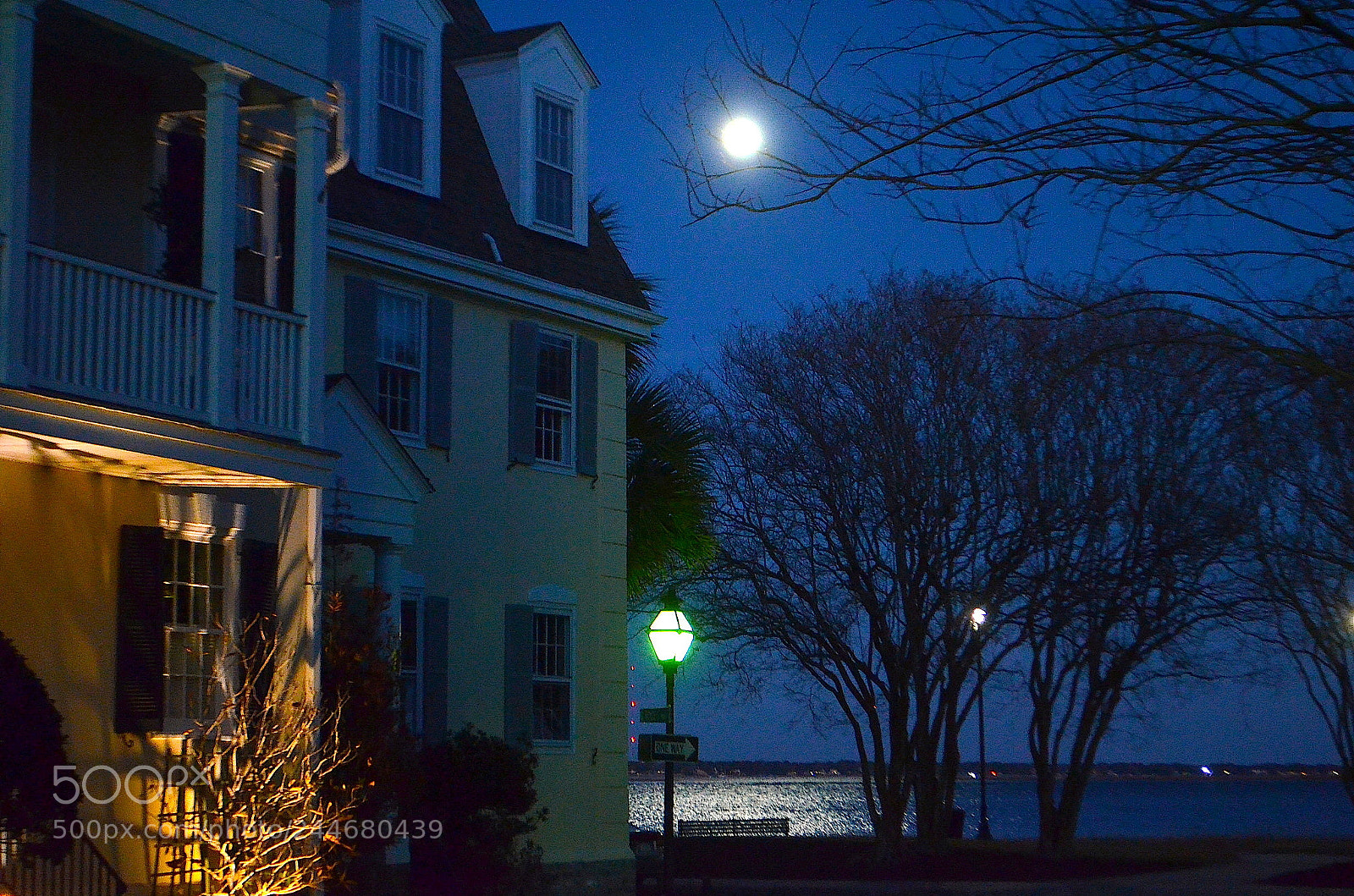 Nikon D5100 sample photo. Full moon over charleston photography