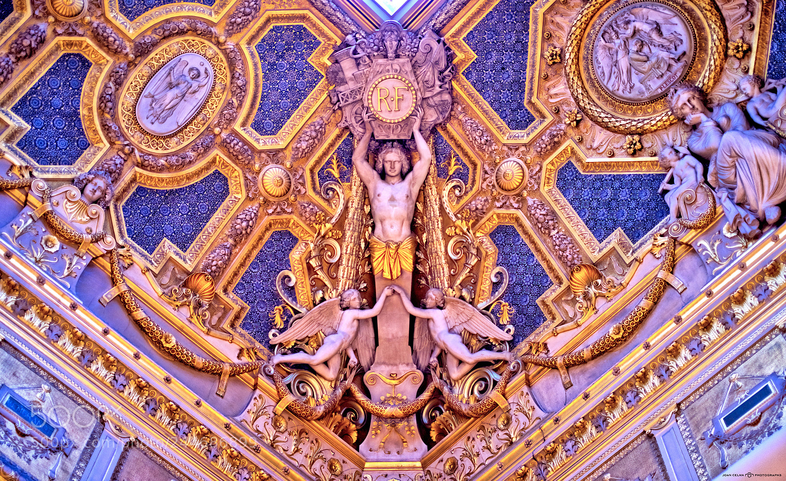Nikon D810 sample photo. Louvre ceiling detail photography