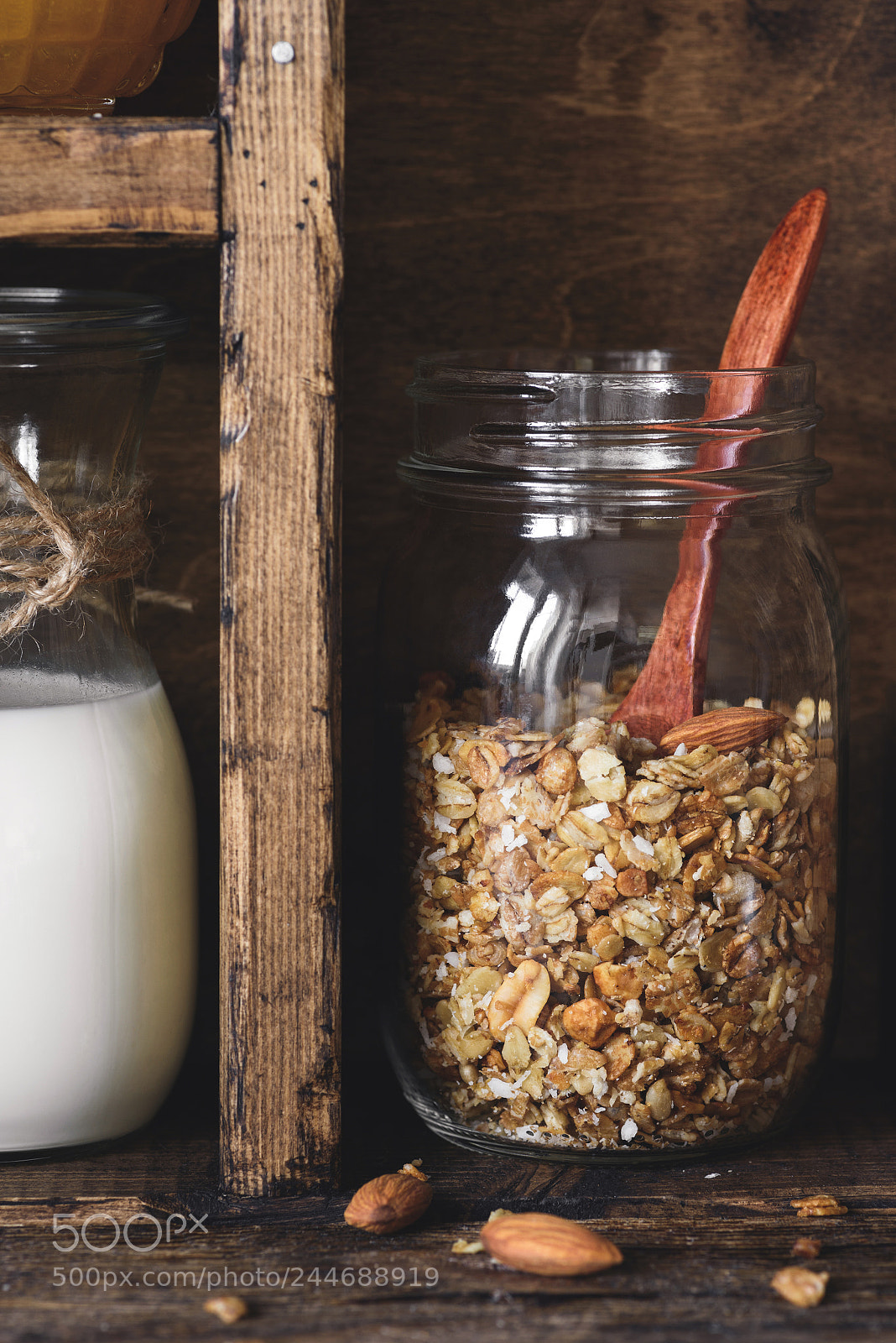 Nikon D810 sample photo. Homemade granola in jar photography