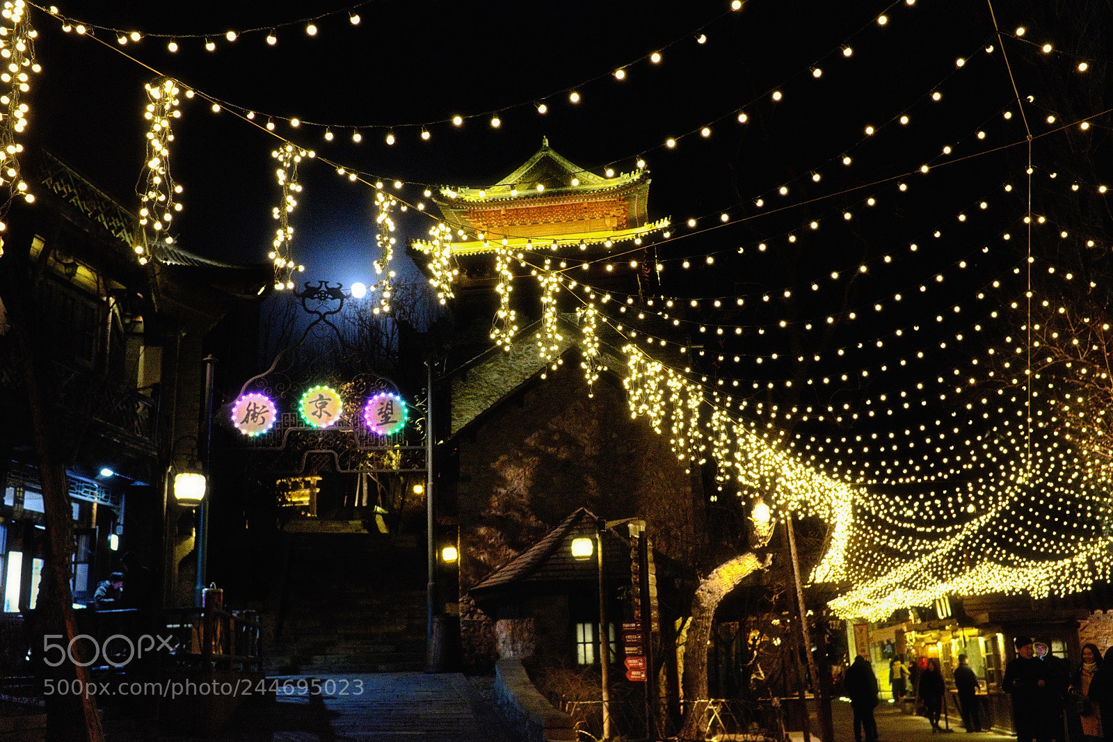 Fujifilm X100F sample photo. 水镇月夜 photography