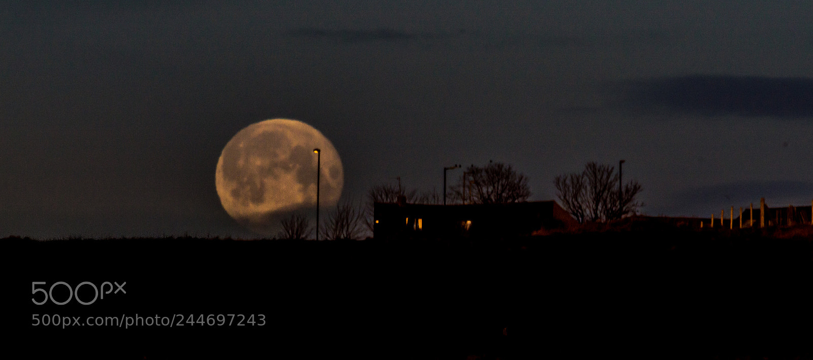 Nikon D3200 sample photo. Supermoon setting photography