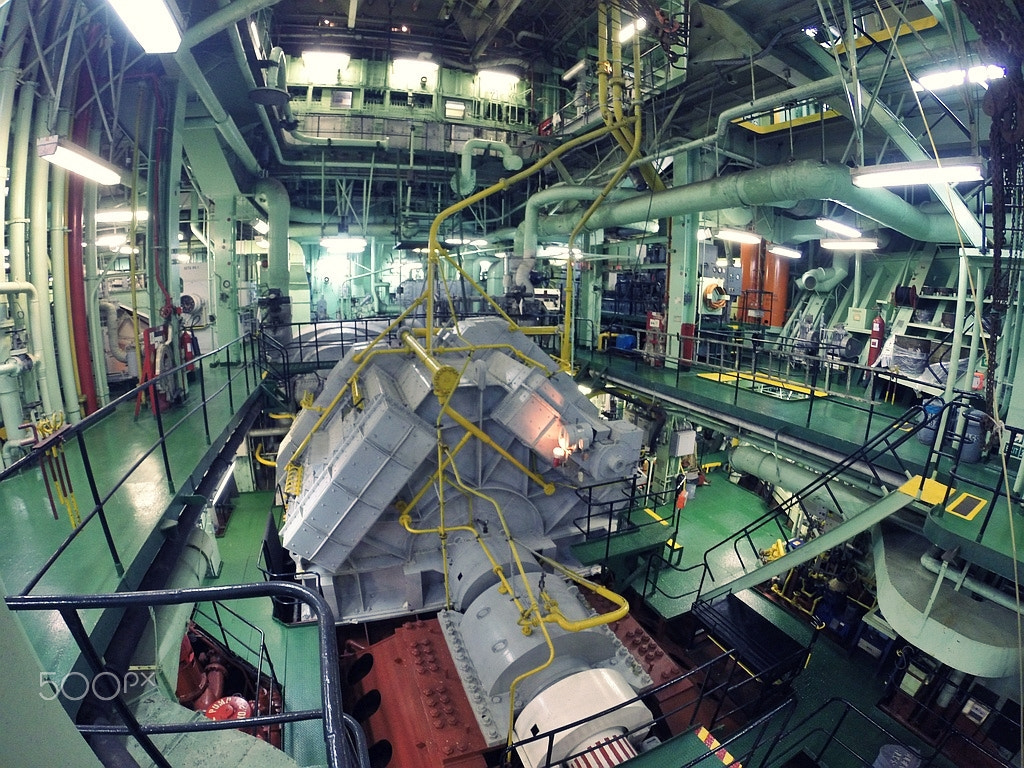GoPro HERO3+ Black Edition sample photo. Steam turbine on lng vessel photography