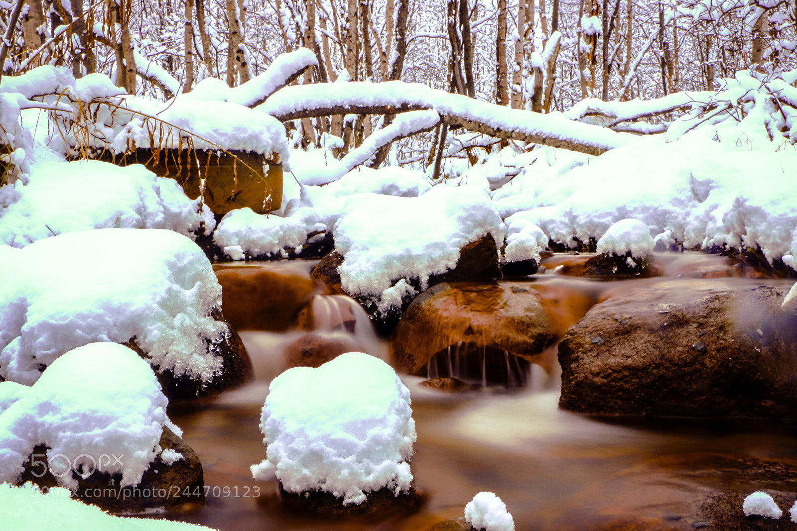 Canon EOS 760D (EOS Rebel T6s / EOS 8000D) sample photo. Stream in the winter photography