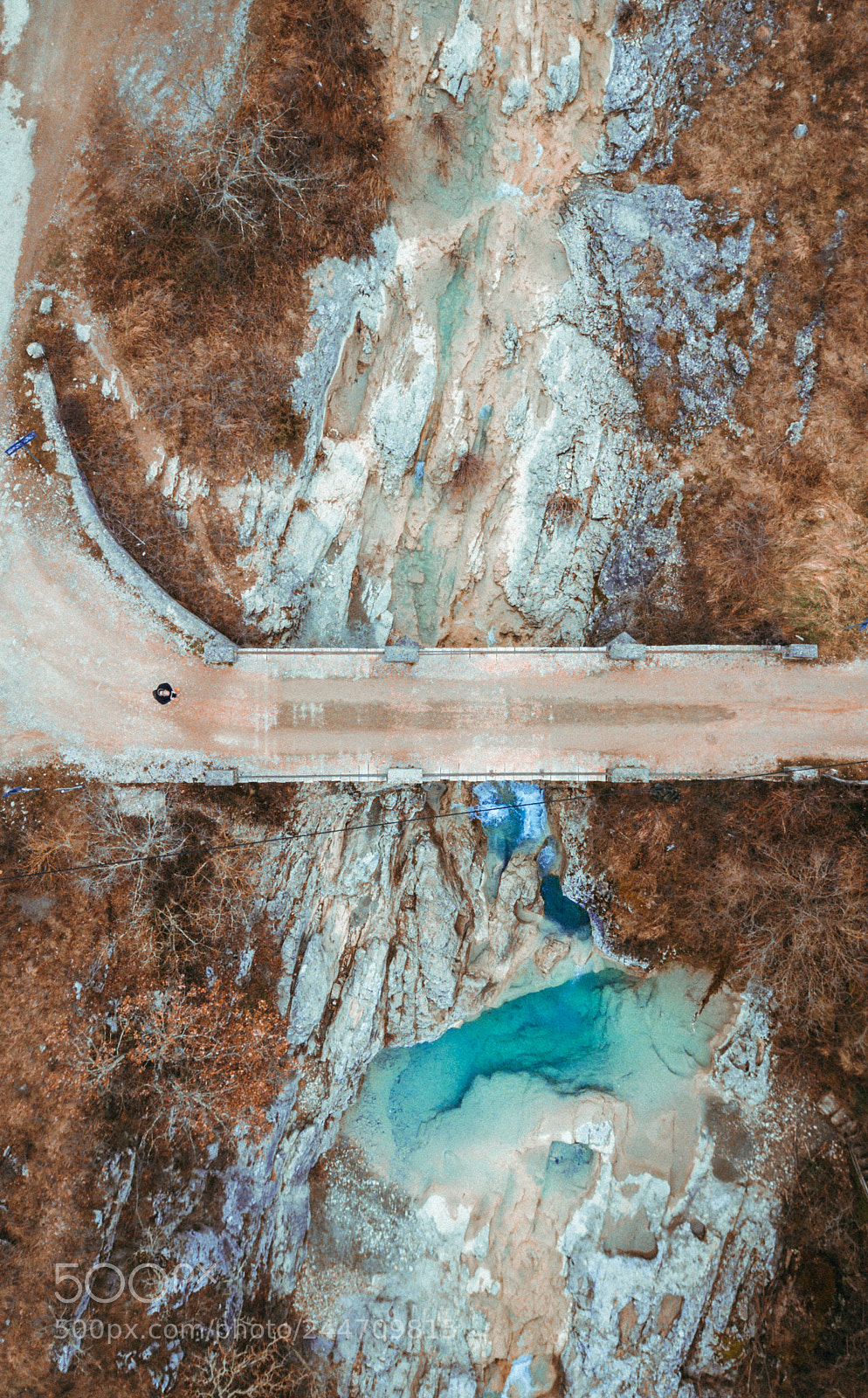 DJI FC220 sample photo. Small waterfall road photography