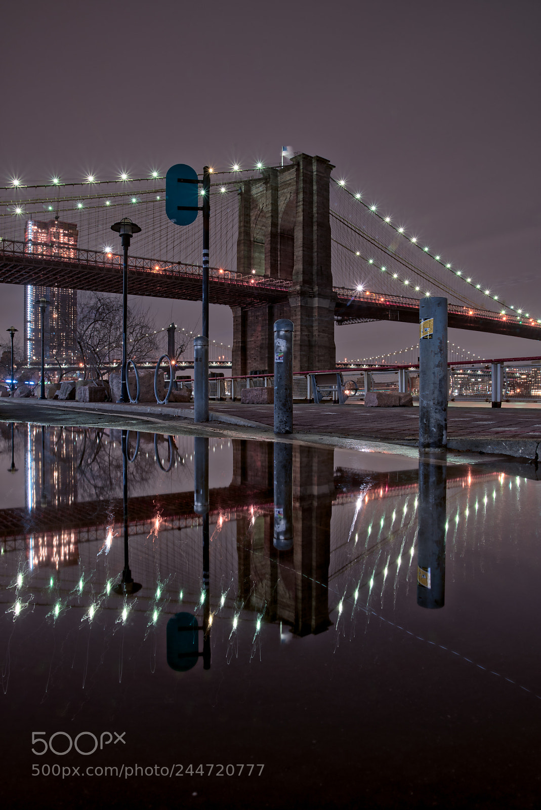 Nikon D610 sample photo. Brooklyn bridge reflections photography