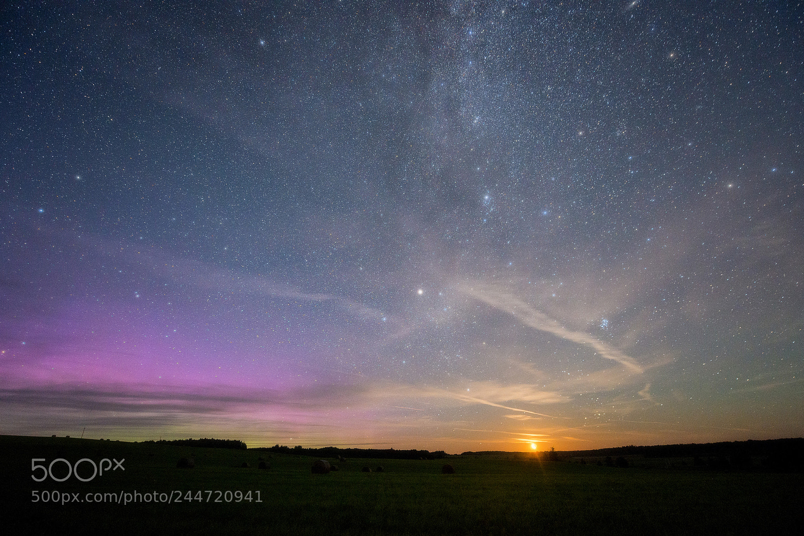 Nikon D610 sample photo. 835. moonrise and aurora photography
