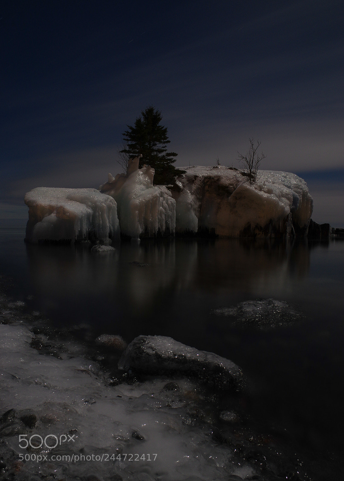 Pentax K-3 II sample photo. Moonlit hollow rock photography