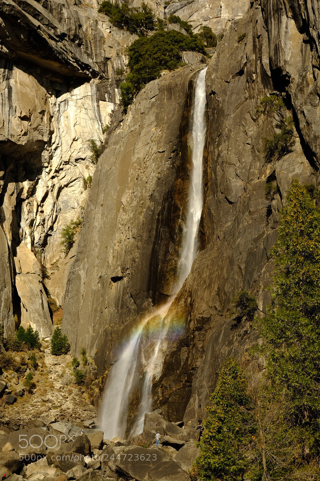 Fujifilm X-T2 sample photo. Yosemite falls with rainbow photography