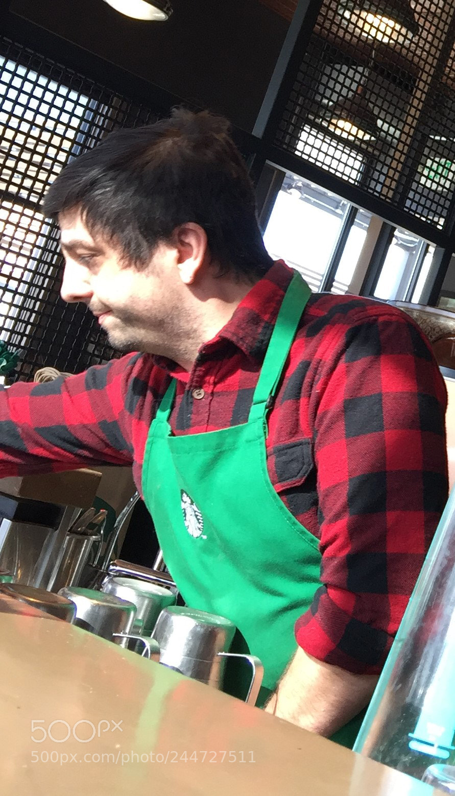 Apple iPhone 6 Plus sample photo. Starbucks worker photography