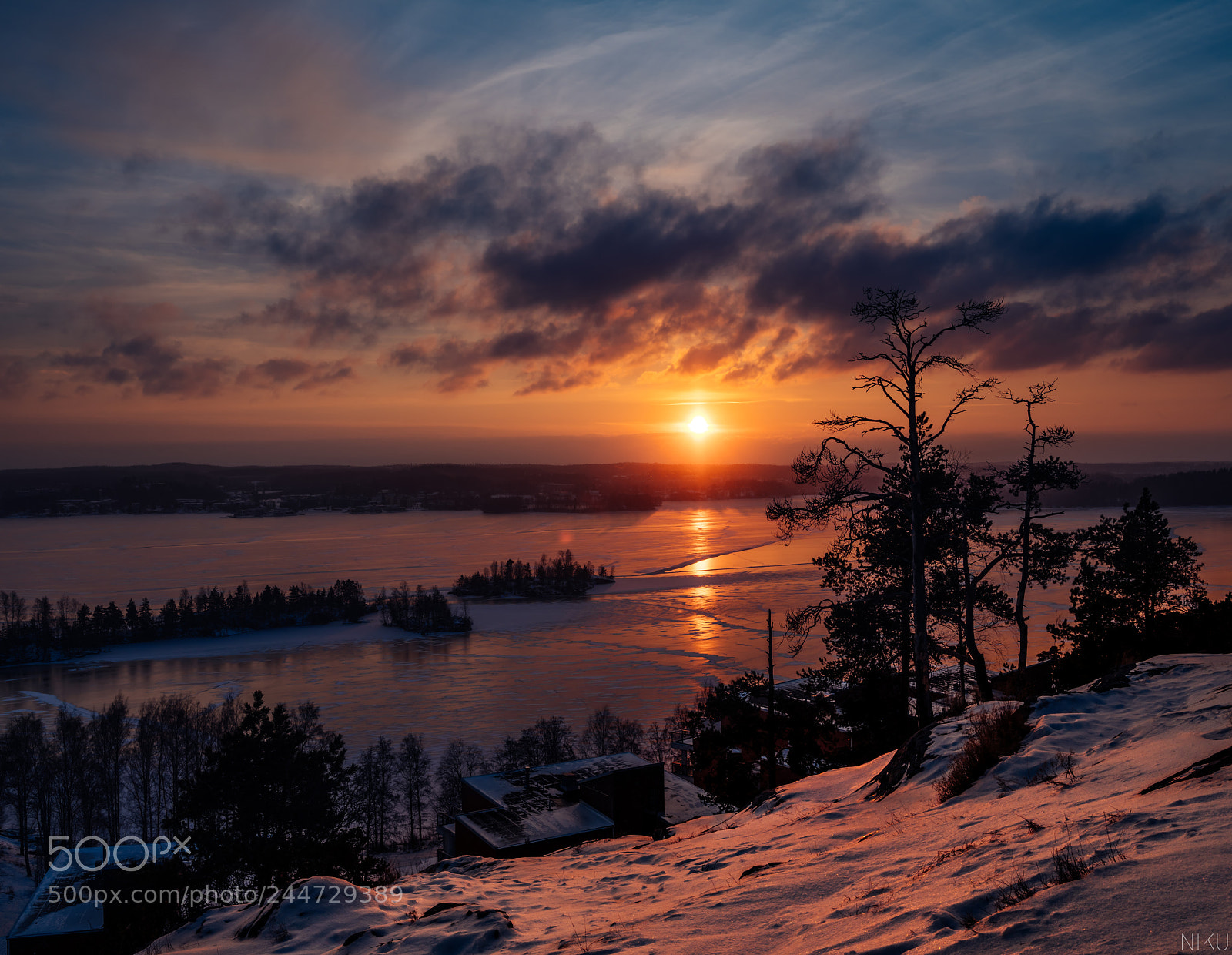 Fujifilm GFX 50S sample photo. Frozen lake sunset photography