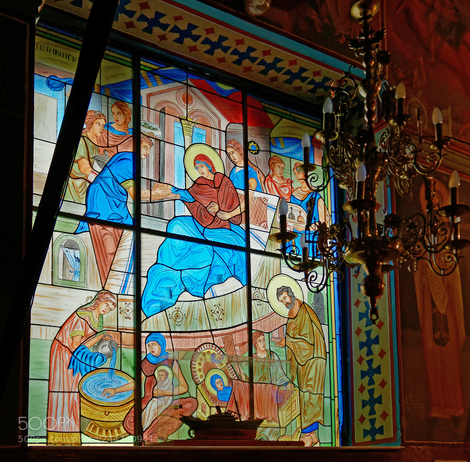 Panasonic Lumix DMC-LX10 (Lumix DMC-LX15) sample photo. Stain glass window panagia photography