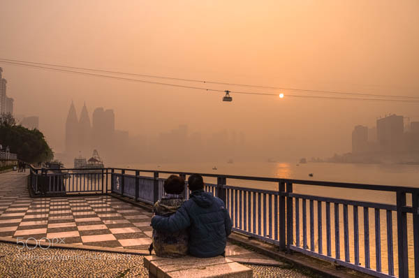 Sony a7 II sample photo. Foggy sunset photography