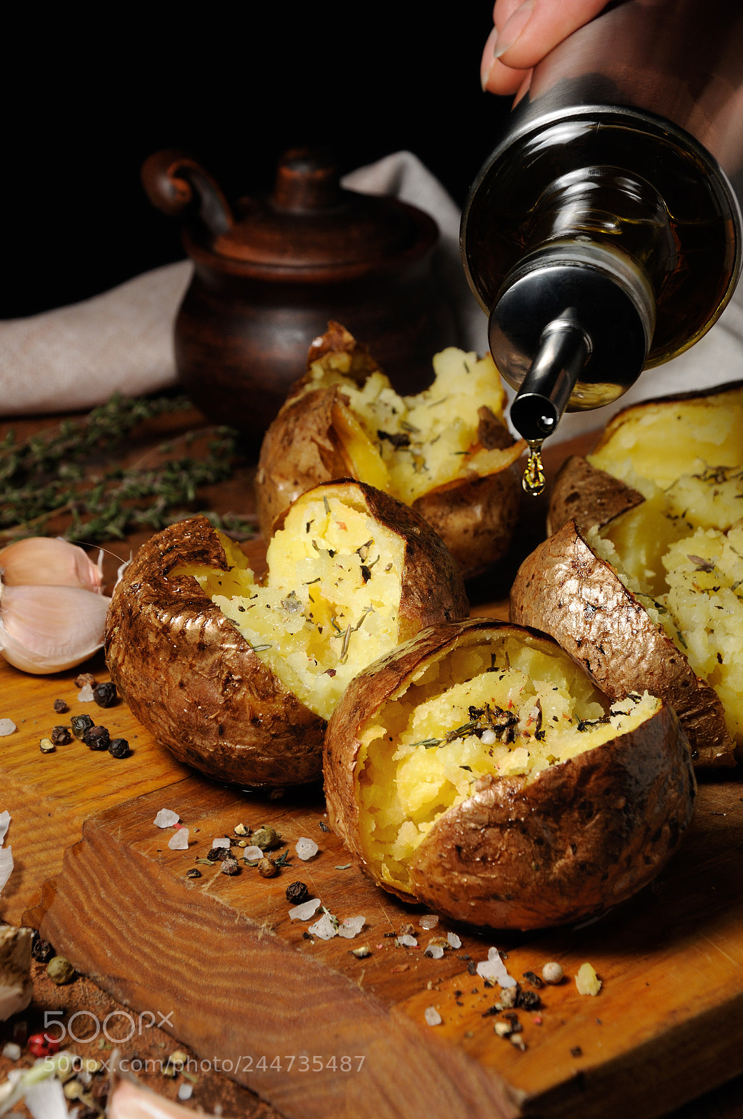 Nikon D90 sample photo. Baked potato with spices photography