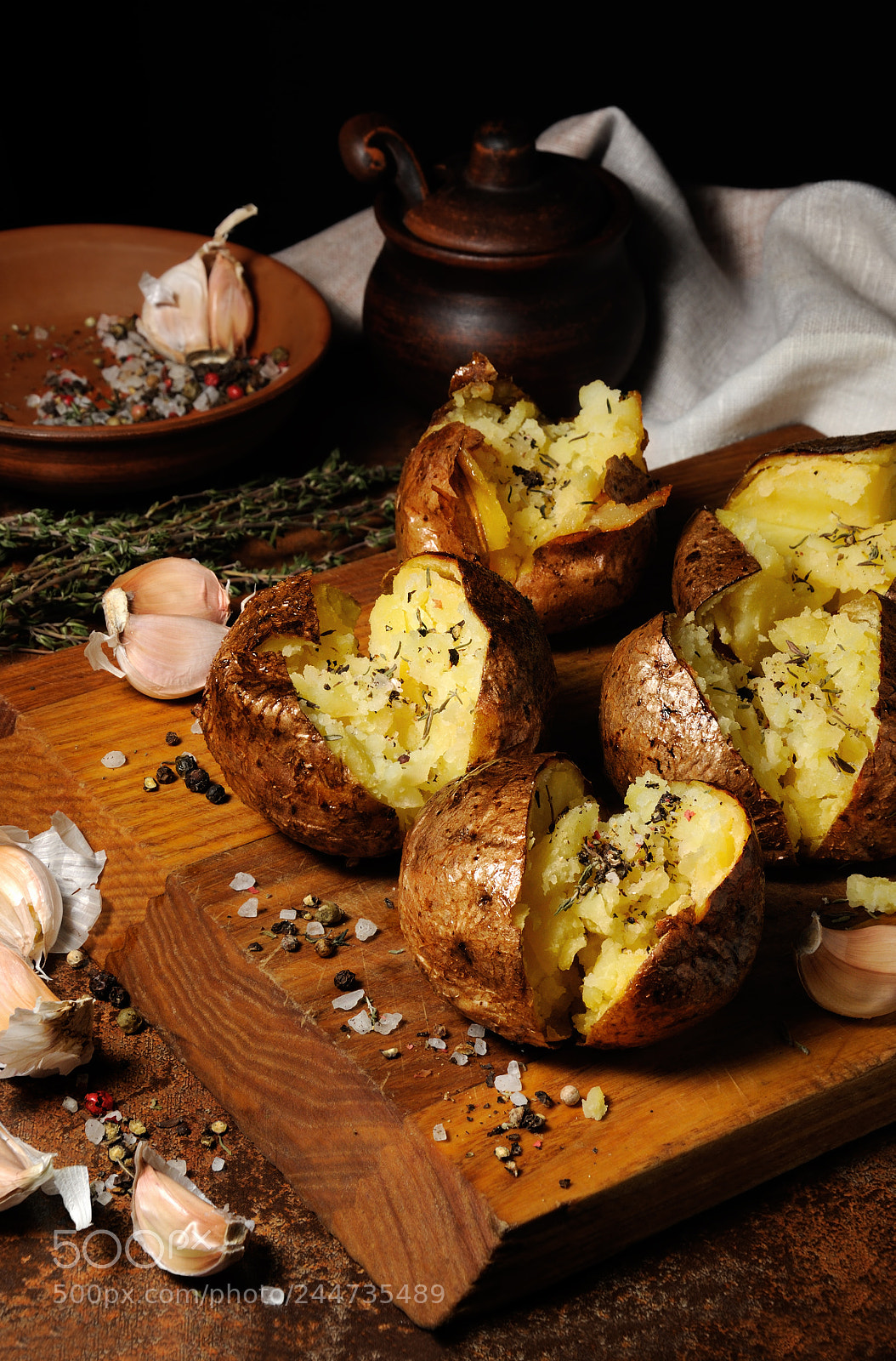 Nikon D90 sample photo. Baked potato with spices photography