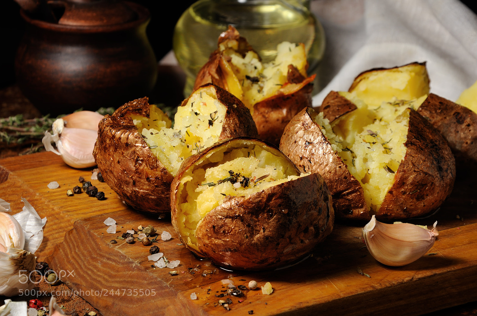 Nikon D90 sample photo. Baked potato with spices photography