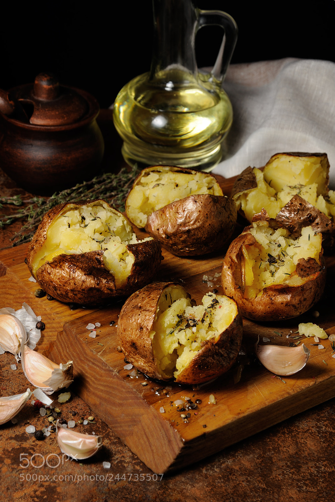 Nikon D90 sample photo. Baked potato with spices photography