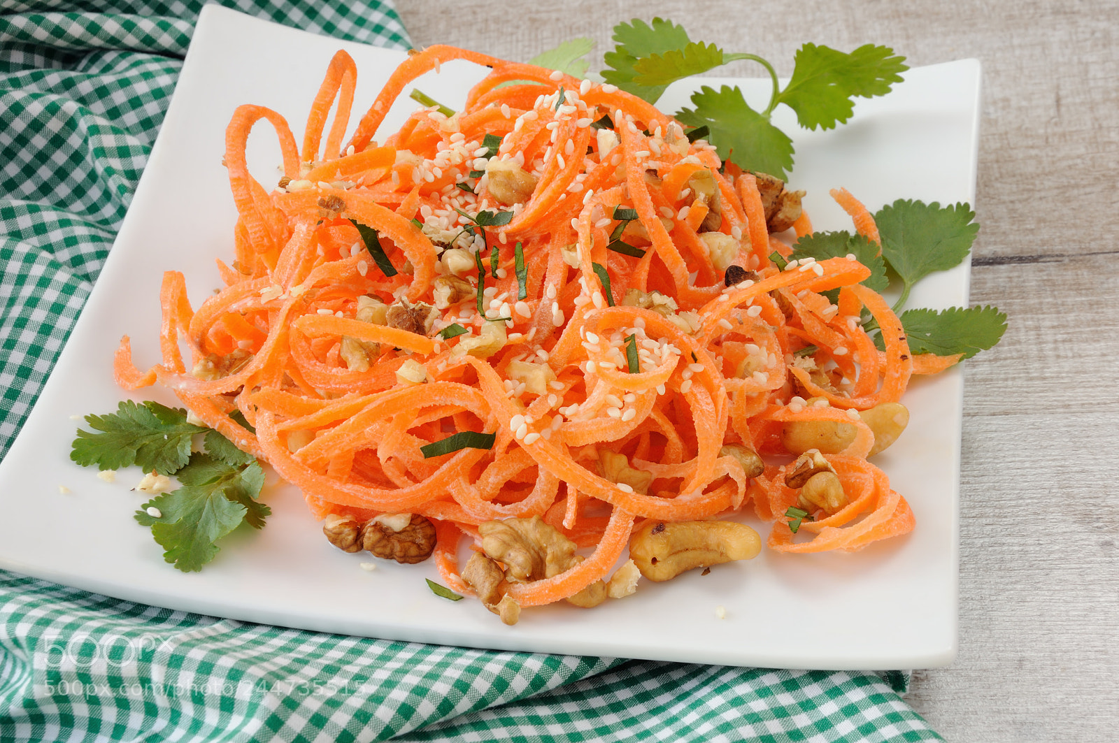 Nikon D90 sample photo. Carrot ribbon salad photography