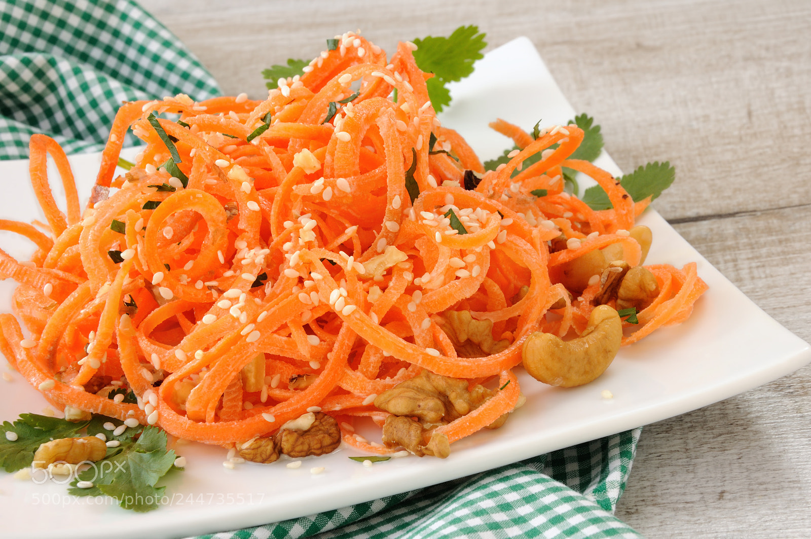 Nikon D90 sample photo. Carrot ribbon salad photography