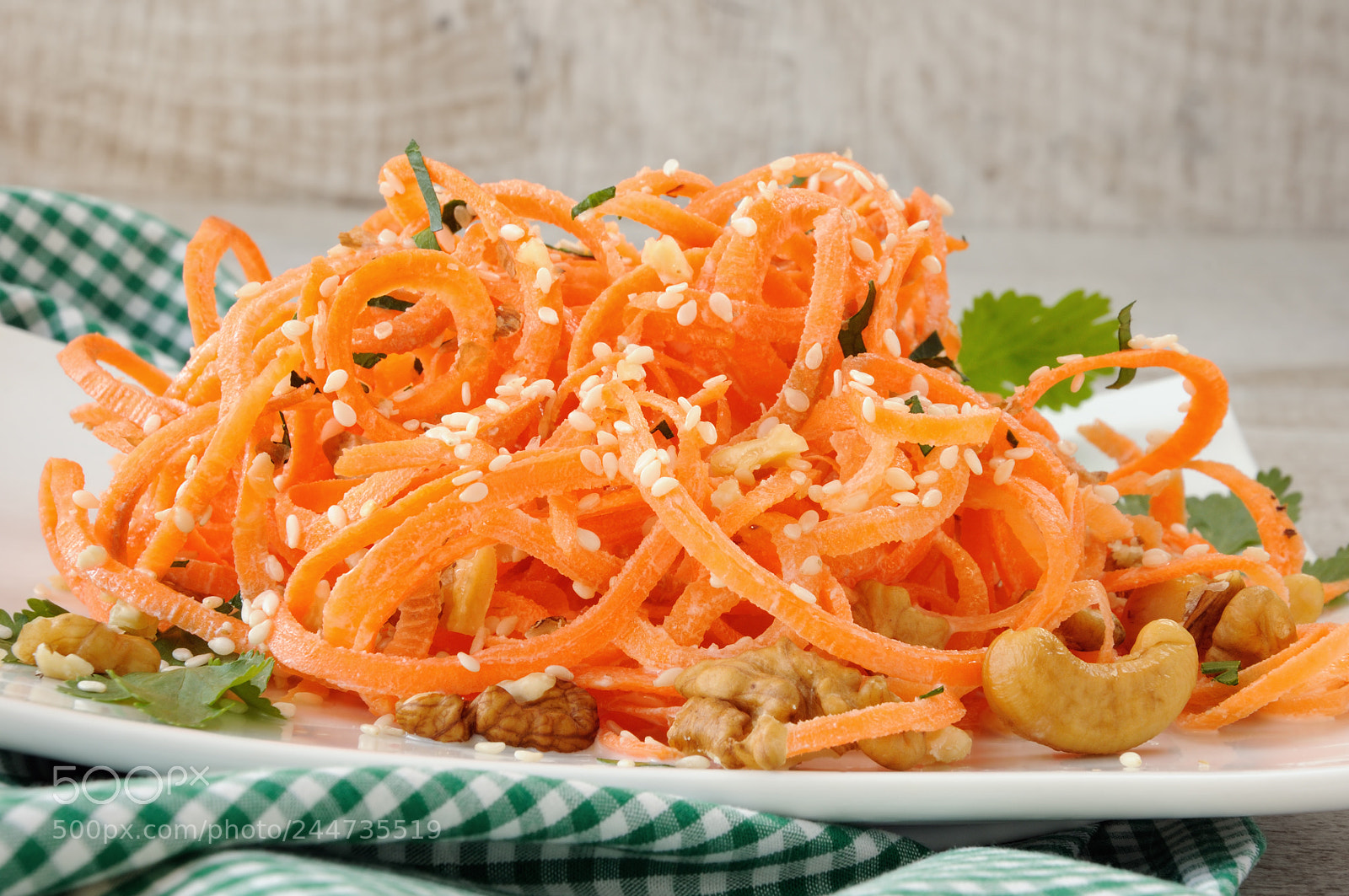 Nikon D90 sample photo. Carrot ribbon salad photography