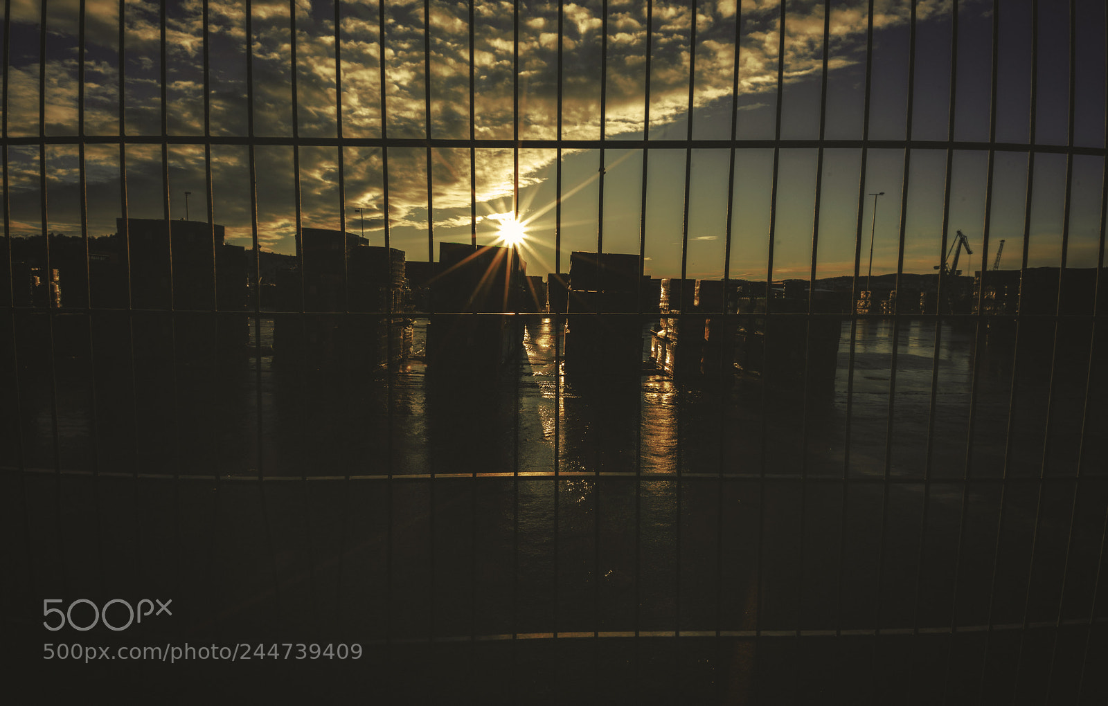 Sony a7R II sample photo. Sunset behind bars photography