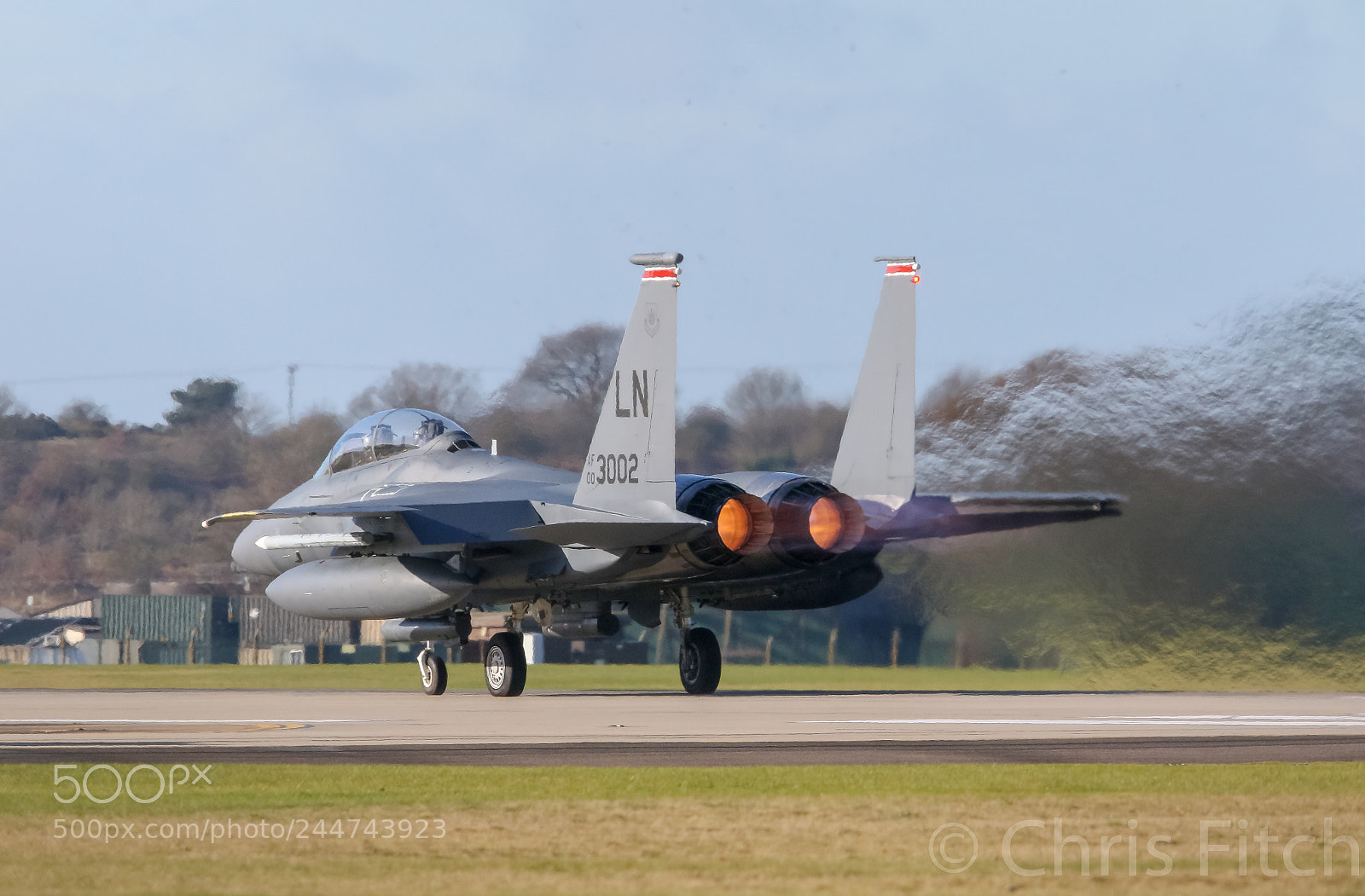 Canon EOS 7D Mark II sample photo. F-15e take-off photography