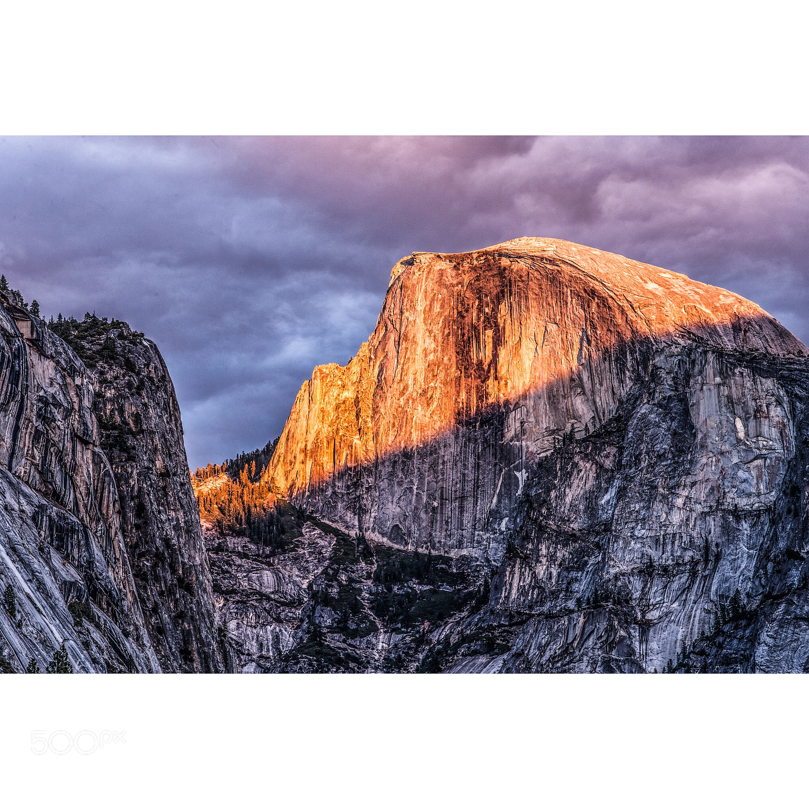 Nikon D700 sample photo. Sunset at half dome photography