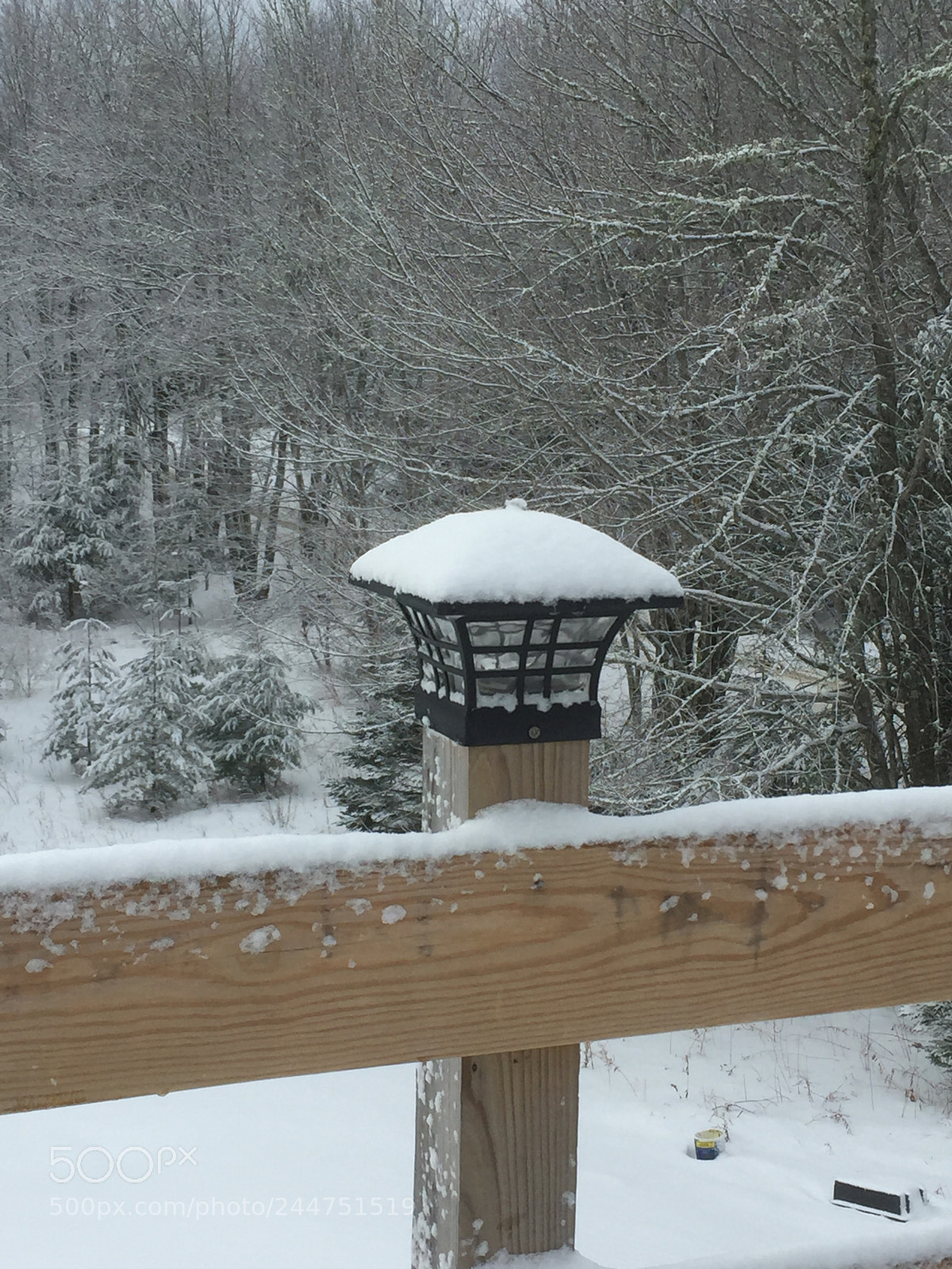 Apple iPhone 6 sample photo. Snow covered light post photography