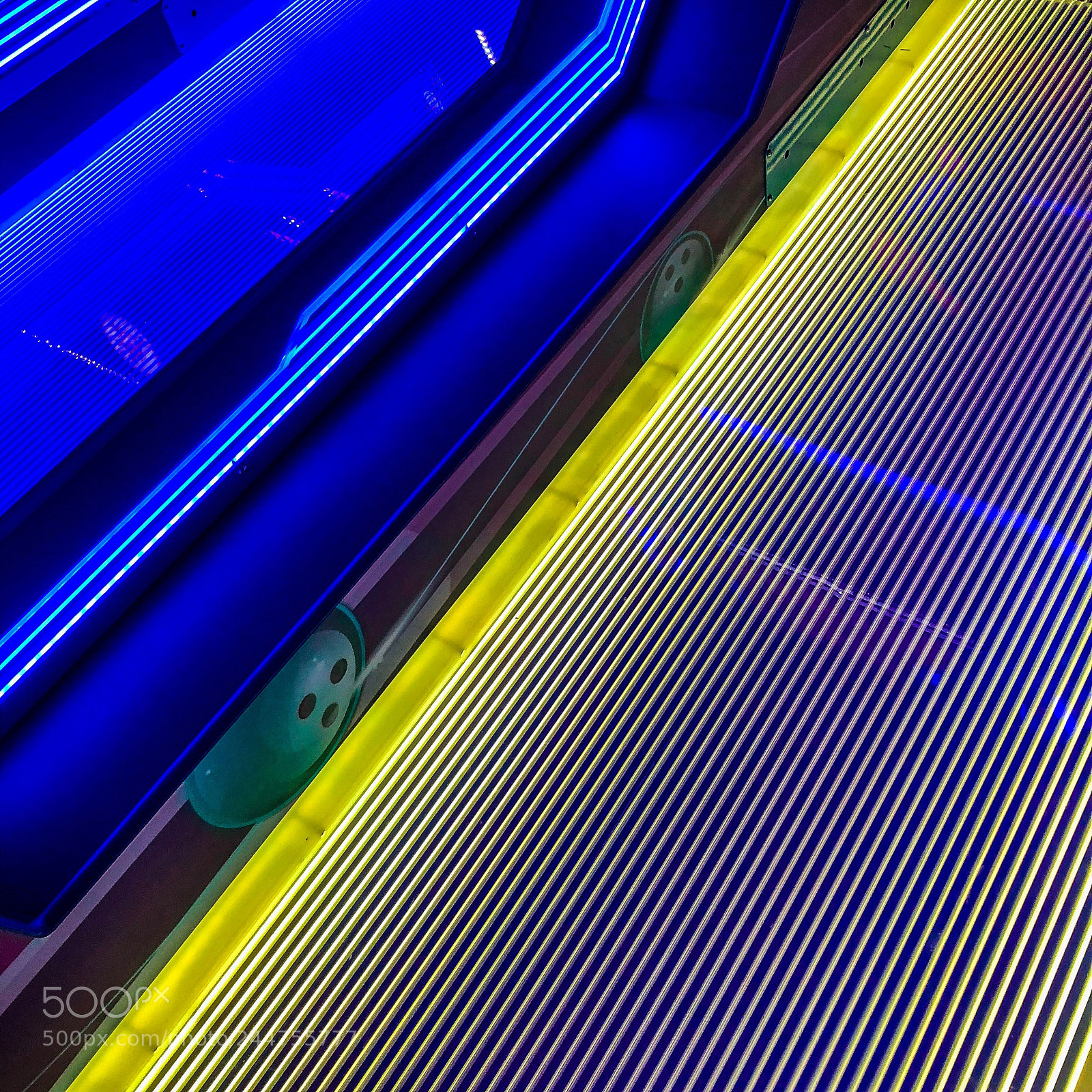 Apple iPhone 8 Plus sample photo. Bowling game with neon photography
