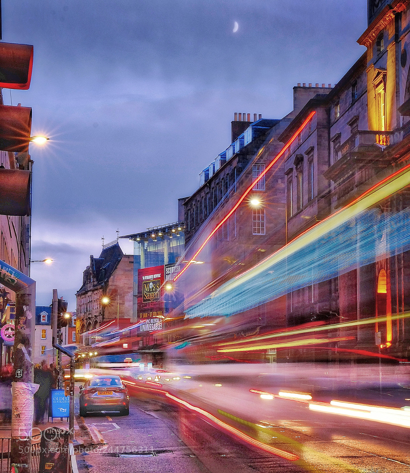 Fujifilm X-T1 sample photo. Light streaks in edinburgh photography