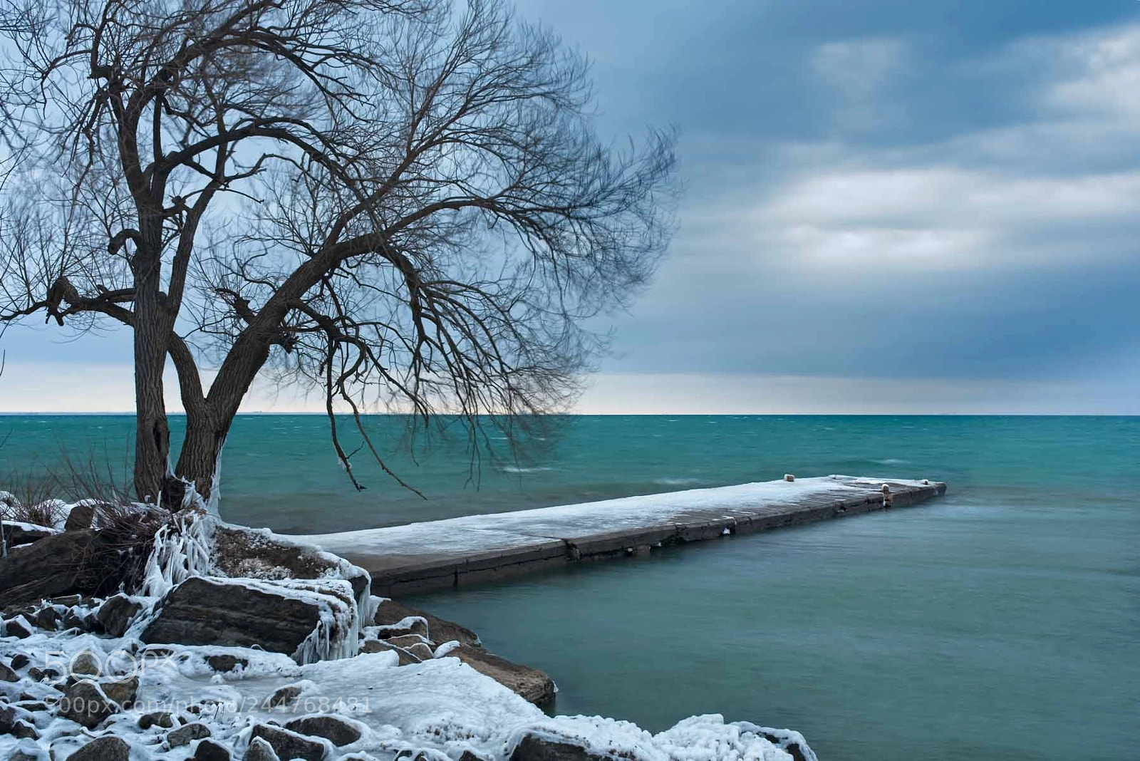 Sony a7 II sample photo. Icy winter pier photography