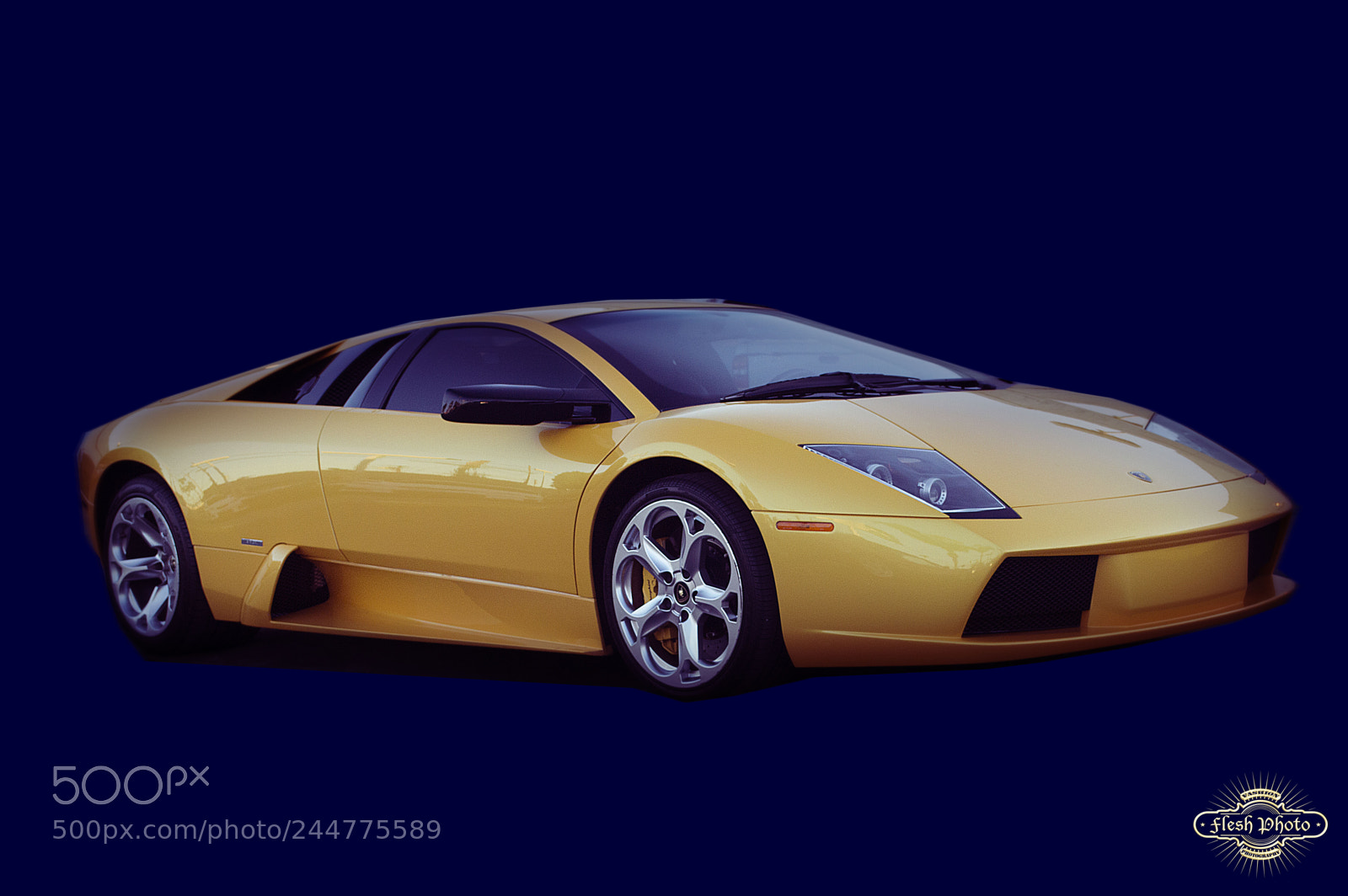 Nikon D3200 sample photo. Yellow lambo side view photography