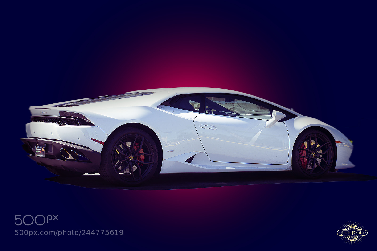 Nikon D800 sample photo. White lambo side view photography