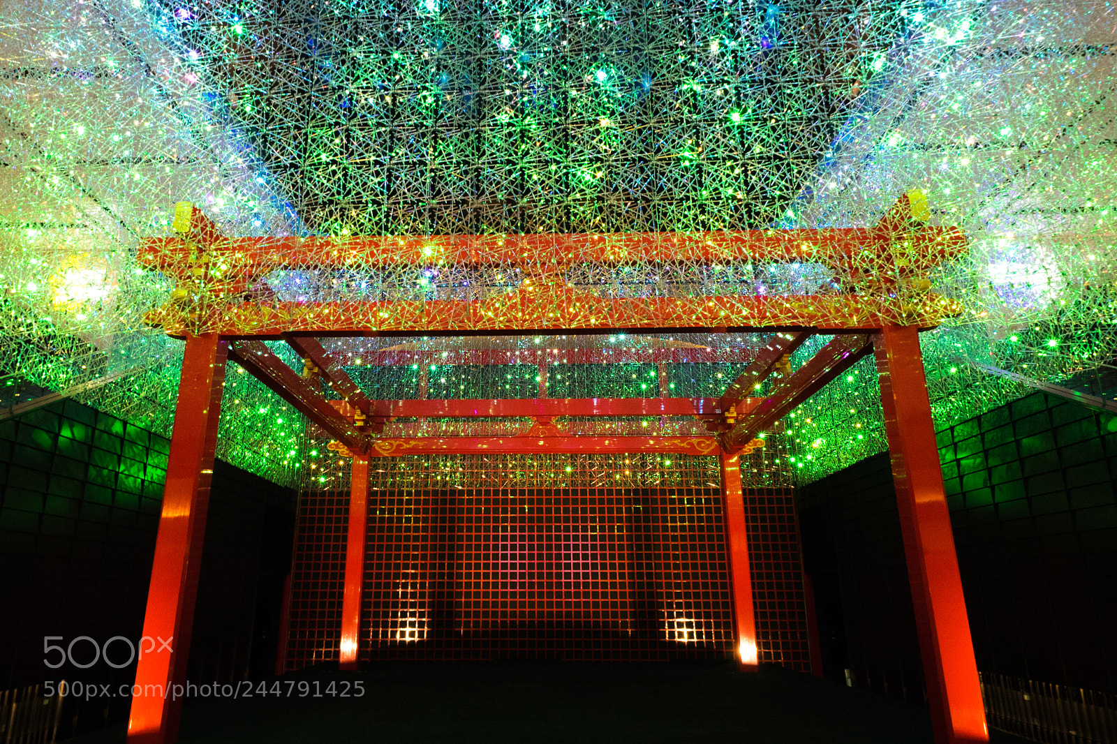 Sony a7 II sample photo. Illuminated shinto shrine photography