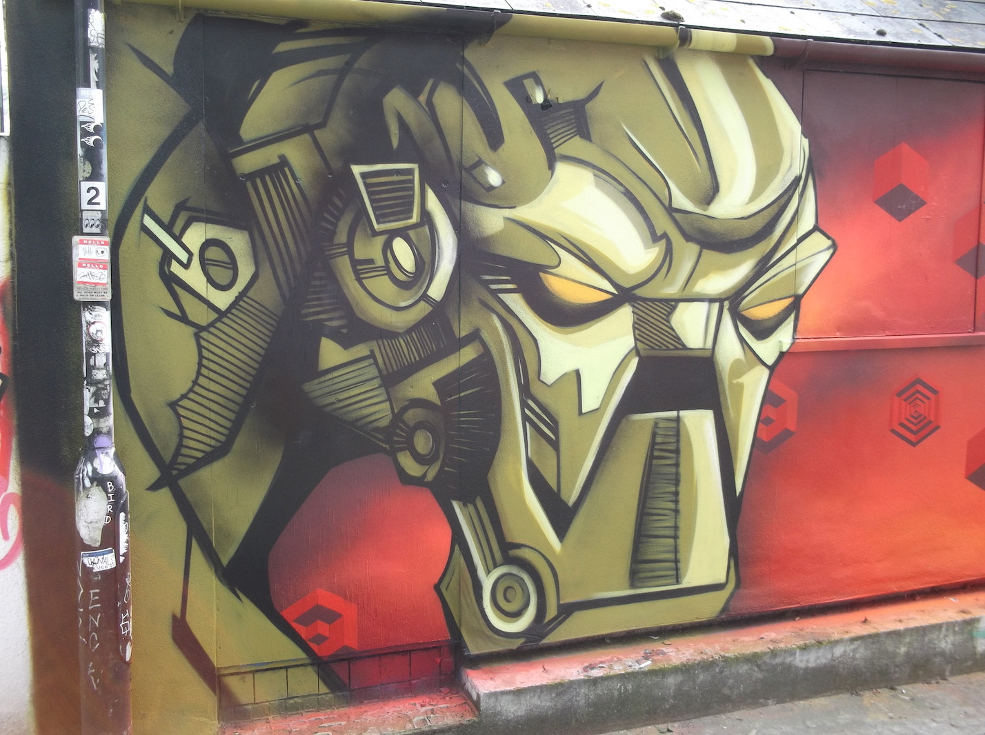 Fujifilm FinePix JV250 sample photo. Golden robot (graffiti trafalgar lane brighton) photography