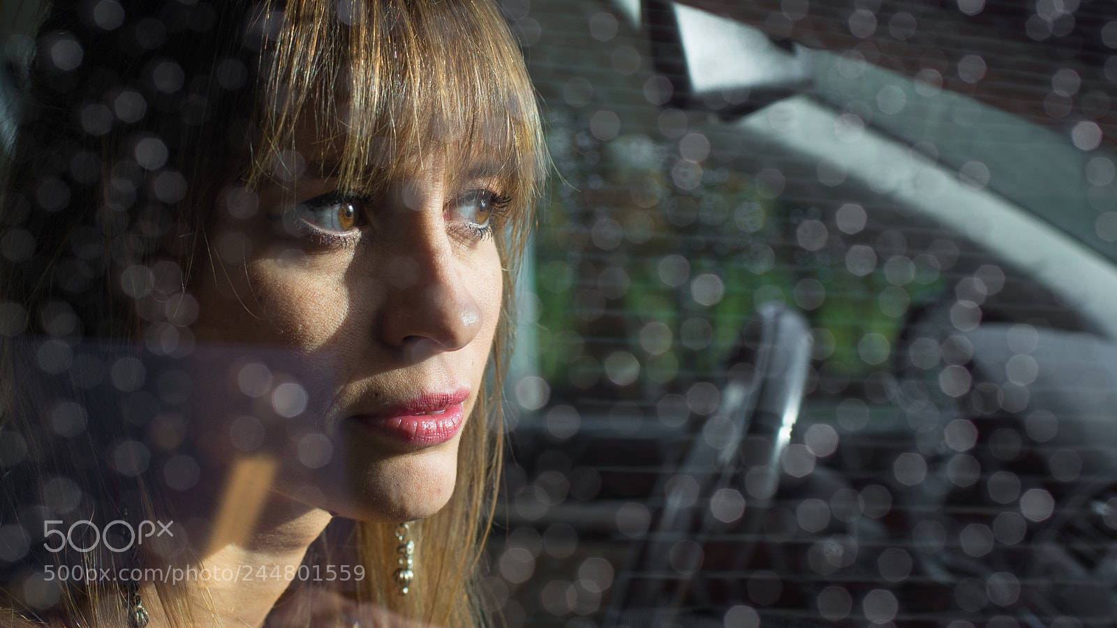 Nikon D610 sample photo. Lady rain car photography