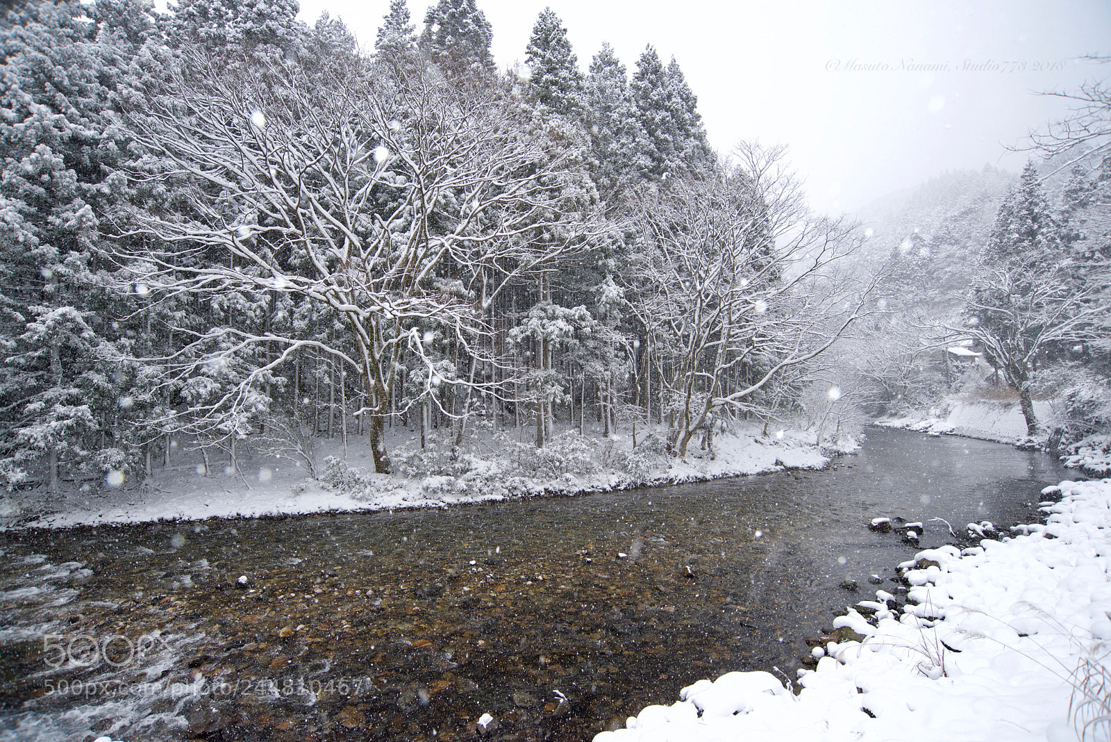 Nikon D610 sample photo. Kanzakigawa river with snow photography