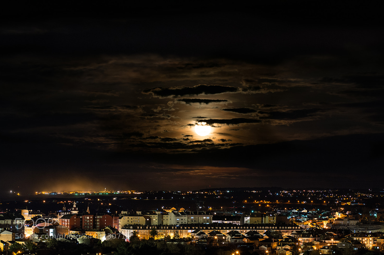 Nikon D7100 sample photo. Full moon over ribadeo photography